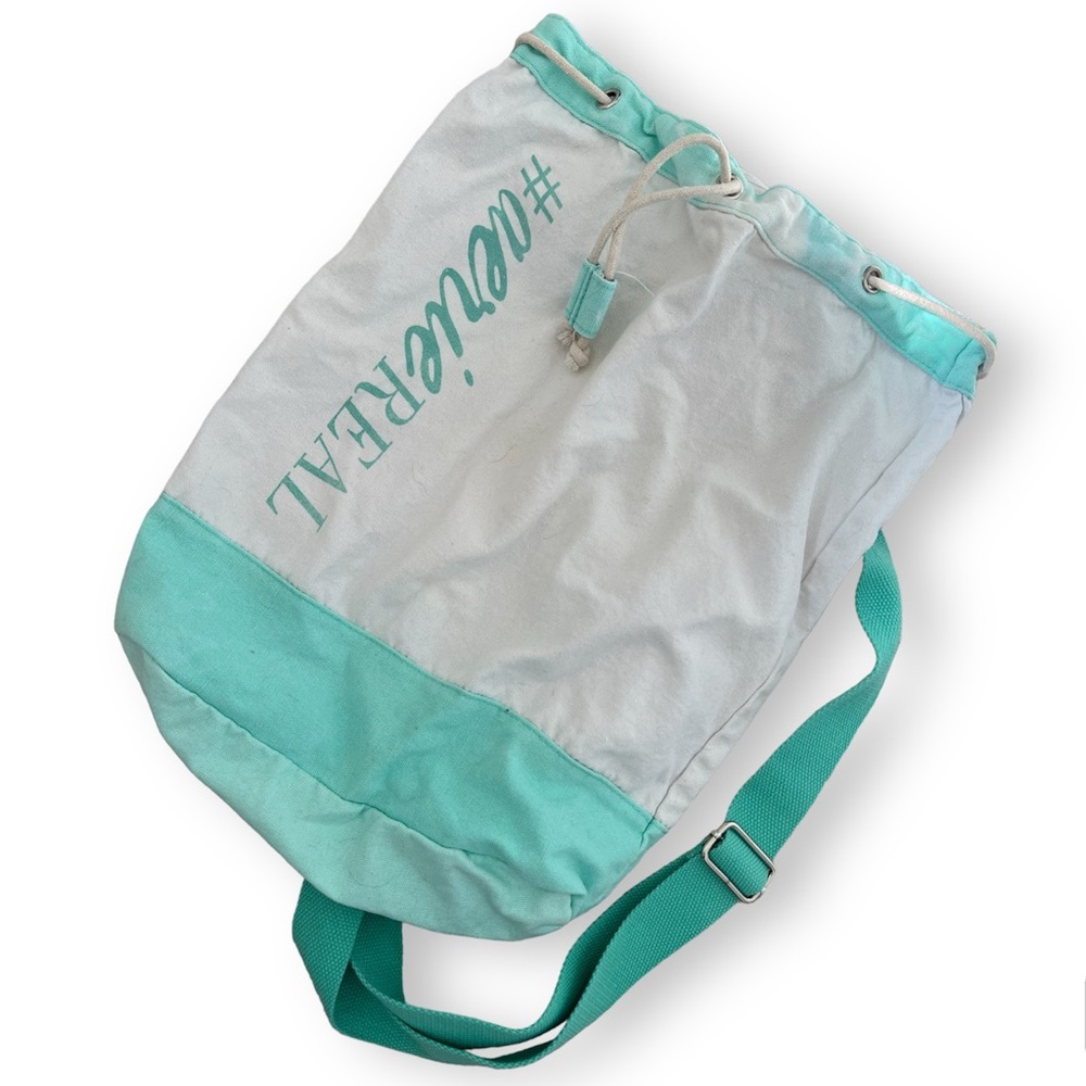 Aerie #aerieREAL Vintage Drawstring Beach Bag Backpack